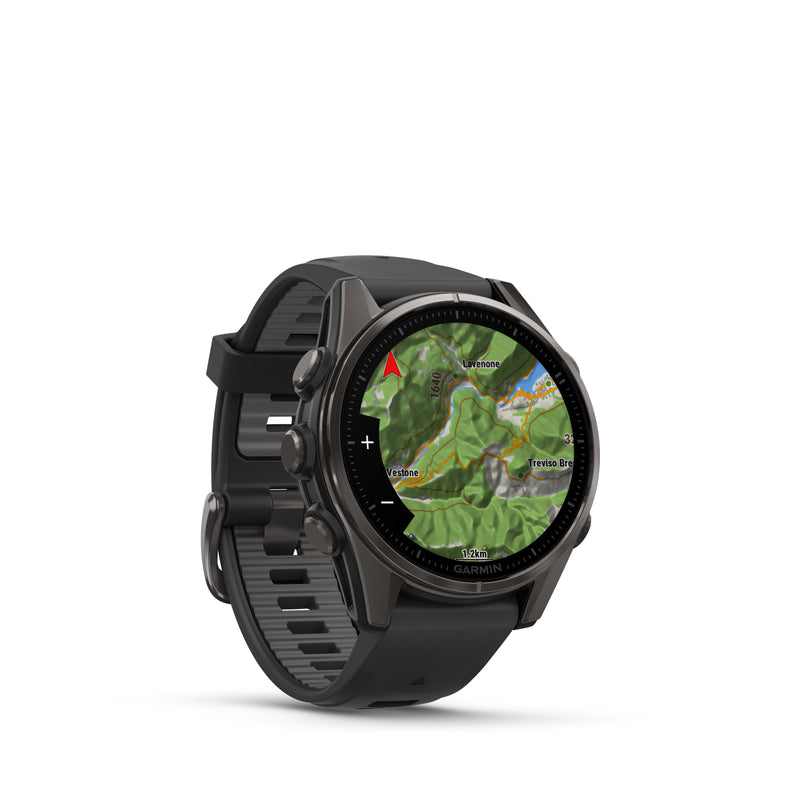 Smartwatch Garmin Fenix 8, 43mm, AMOLED, Glass, Otel inoxidabil, GPS, Android/iOS, Slate Gray Black