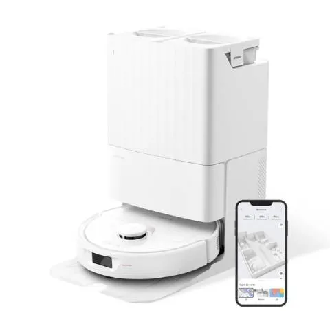 Robot de aspirare Roborock Qrevo MaxV QRMV02-00, 7000 Pa, Aspirare si Mop, 200 RPM, LiDAR, Reactive AI, Evitare Obstacole, Golire Automata, Alb - imagine 2