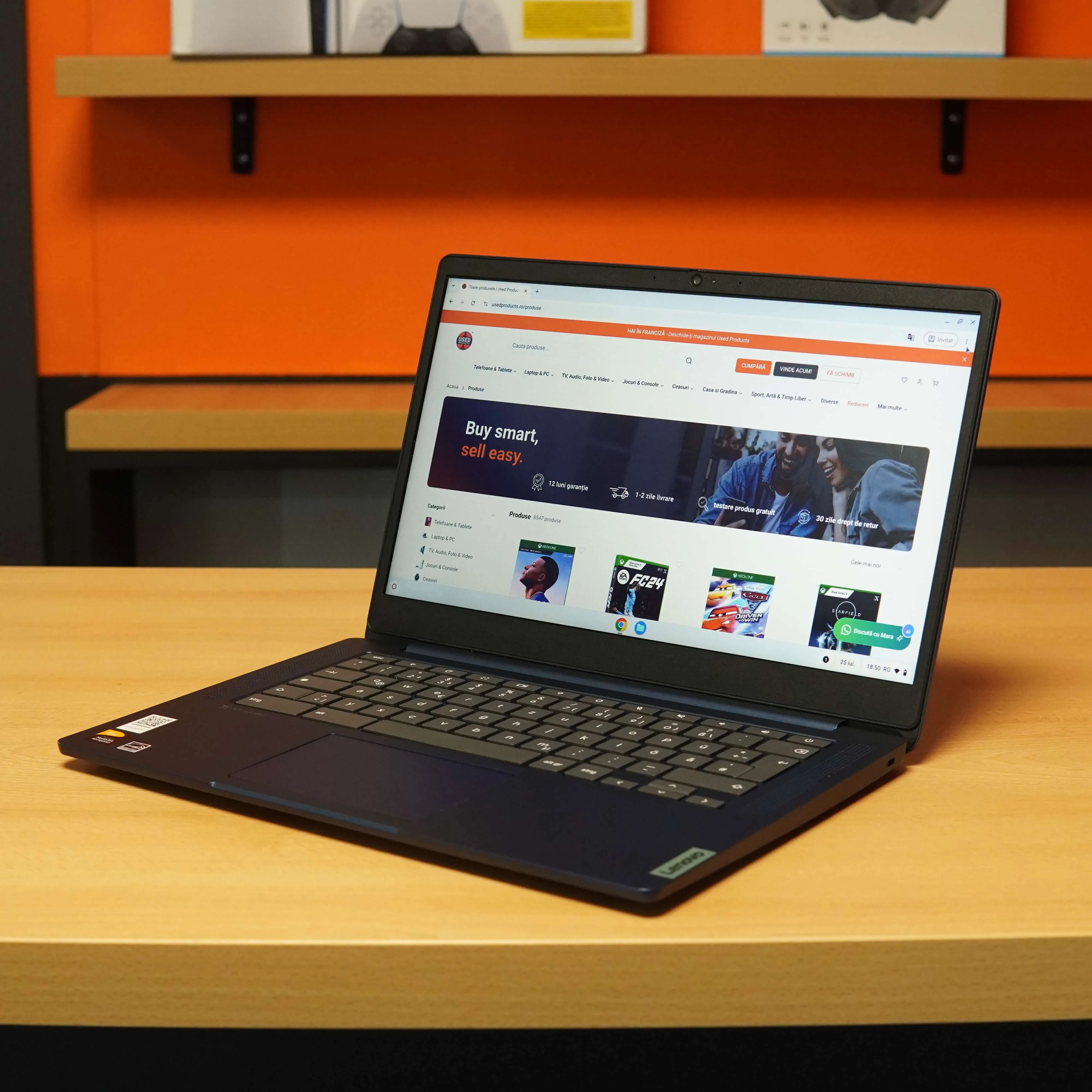 Lenovo Chromebook IdeaPad Slim 3 14M868, 14'', MediaTek Kompanio 520 8-Core, 8 GB, 128 GB SSD, Albastu, Tastatura QWERTZ - imagine 3