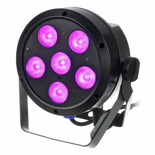 Reflector LED Cameo Root PAR 6, 72W, 6 LED-uri 12W RGBAW + UV, Flat PAR, 1800 lm, 195x133x195mm, negru