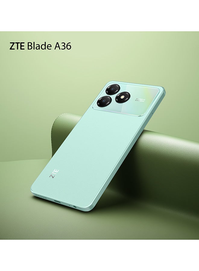 Telefon Mobil ZTE Blade A36, Dual SIM, 6.75 Inch, 90Hz Display, 12GB RAM, 64GB, 4G, Aqua Green - imagine 3