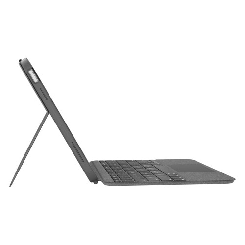 Husa Logitech Folio Touch YU0043 pt iPad Air 4 si 5 11 Inch, tastatura iluminata, trackpad, conexiune Smart Connector, Gri - imagine 2