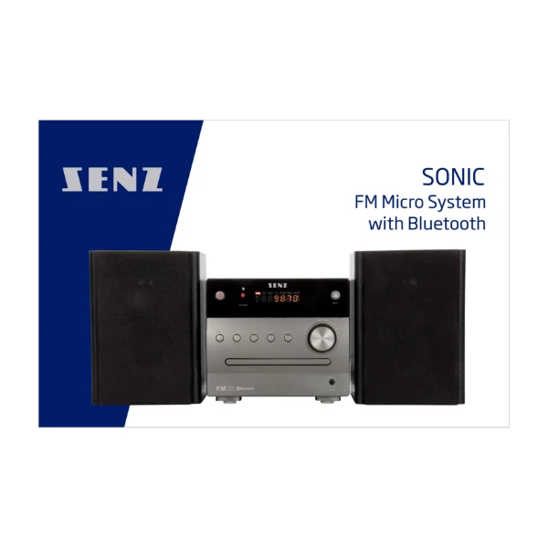 Micro Sistem audio SENZ SSONIC16, CD, DAB+, Bluetooth, 15W RMS, Jack 3.5mm, Argintiu/Negru