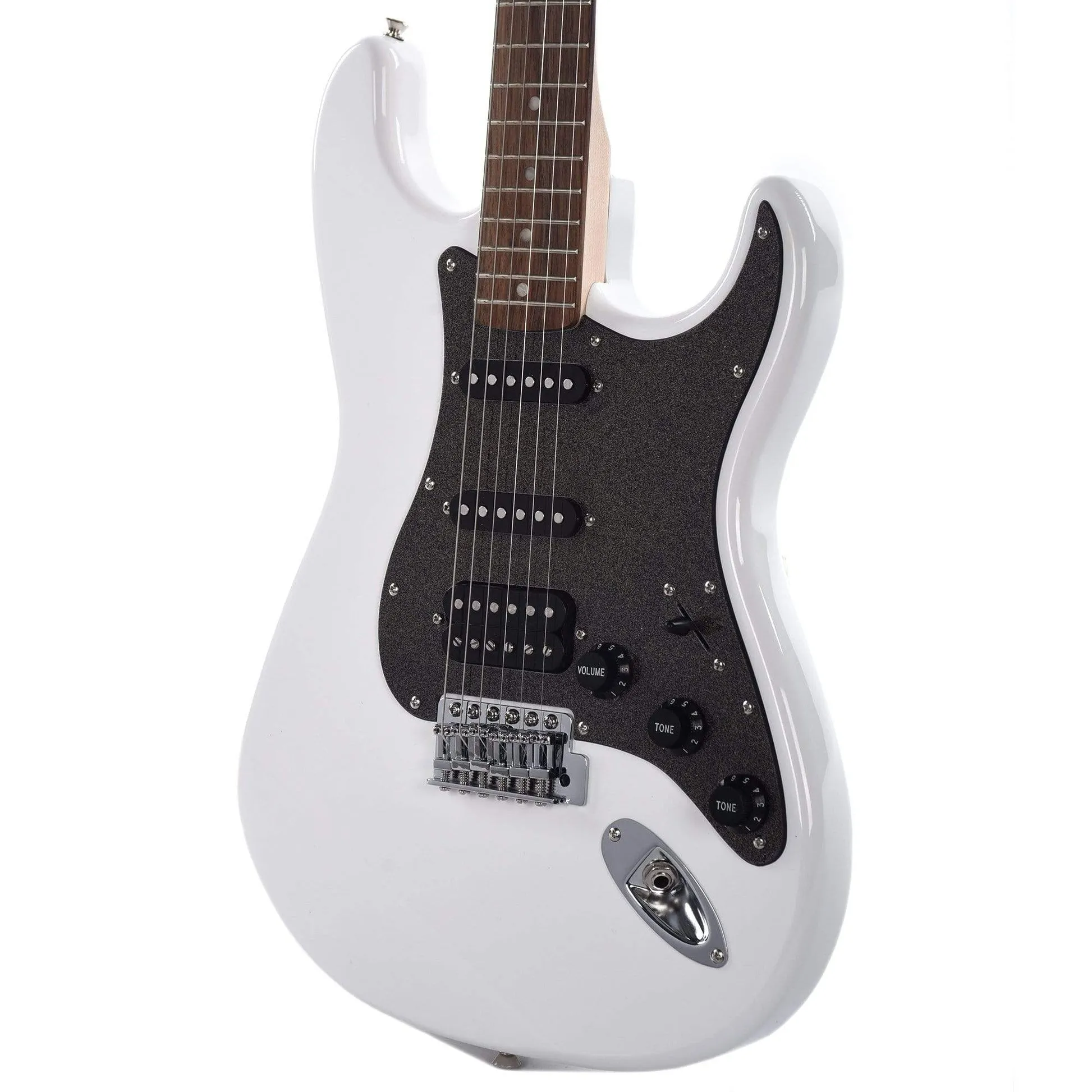 Chitara electrica Fender Squier Affinity Series HSS Stratocaster, Olympic White, 6 Corzi, Corp din plop, Gat din artar, Scala 648mm, 21 Taste, 3 Doze HSS, Olympic White - imagine 2