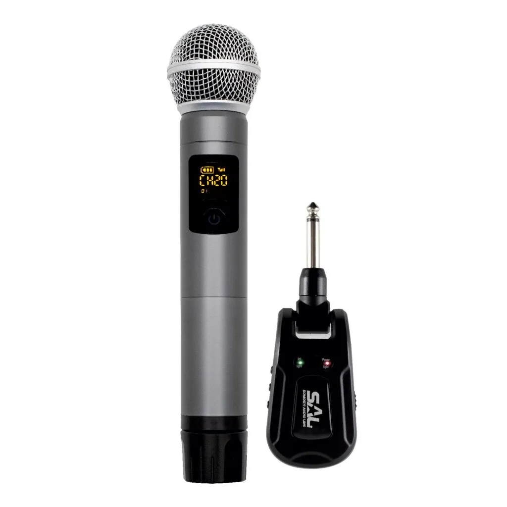 Set microfon fara fir SAL MVN 300, Filtrare digitala a zgomotului, 20 de canale, Raza 40m, UHF
