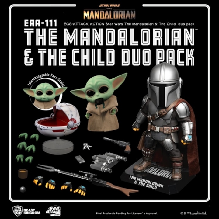 Figurina Star Wars The Mandalorian Egg Attack Action s EAA-111, The Mandalorian & The Child 7, 17cm
