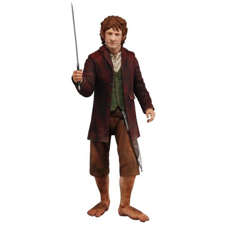 Figurina de actiune NECA 1:4 Scale The Hobbit Bilbo Baggins Poseable, 30 cm