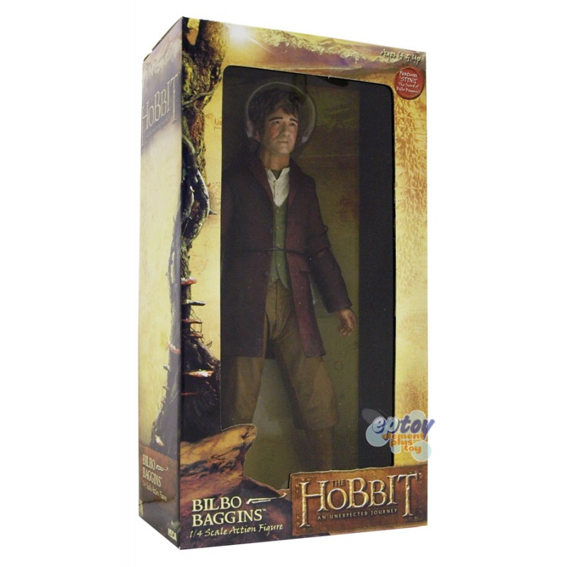 Figurina de actiune NECA 1:4 Scale The Hobbit Bilbo Baggins Poseable, 30 cm - imagine 2