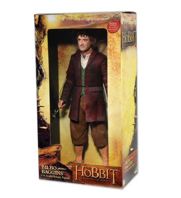 Figurina de actiune NECA 1:4 Scale The Hobbit Bilbo Baggins Poseable, 30 cm - imagine 3