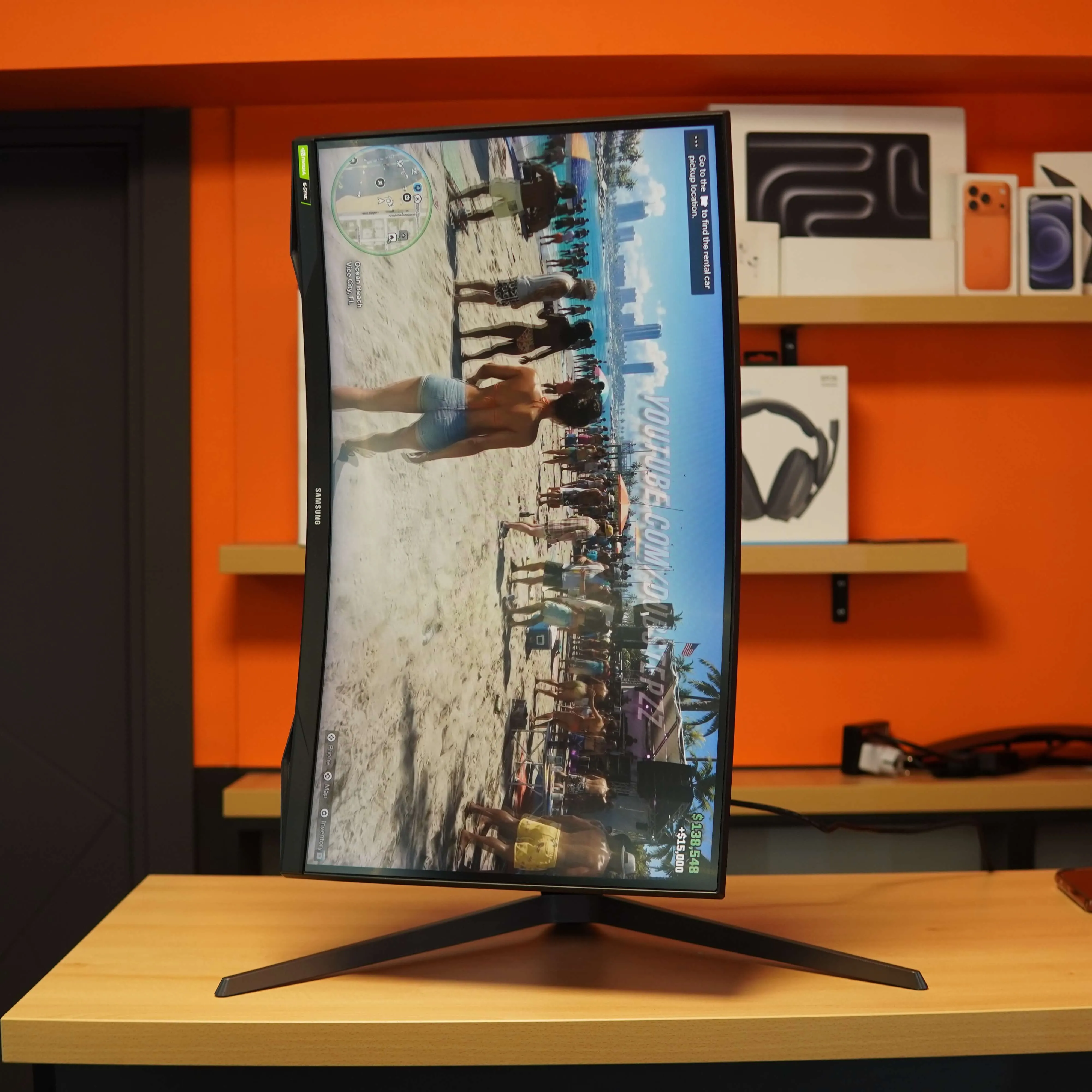 Monitor Curbat Gaming Odyssey G7 27", WQHD, DisplayPort, QLED VA Samsung 1ms, 240Hz, G-Sync, Negru - imagine 4
