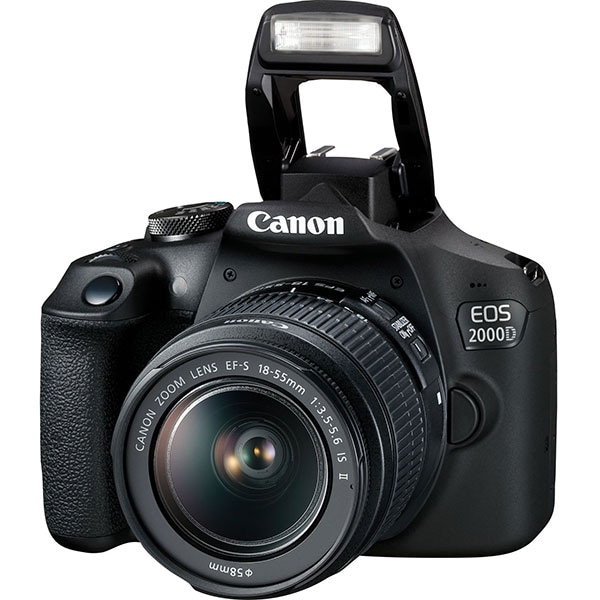 Aparat Foto DSLR Canon EOS 2000D, 24.1 Mp, USB, Wi-Fi, GPS, NFC, Mini HDMI, Obiectiv EF-S 18-55mm 1:3.5-5.6 III