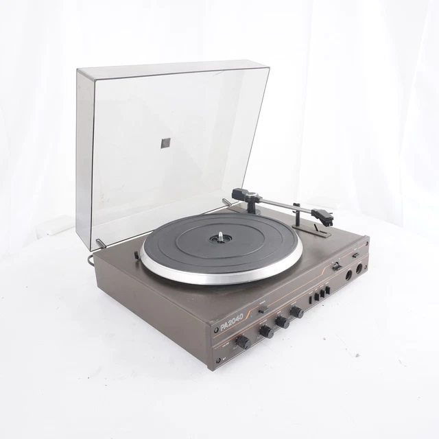 Pick-up Vintage RFT PA2040 cu amplificator integrat, 2 Boxe RFT B7186, 4ohm, 10W, Negru