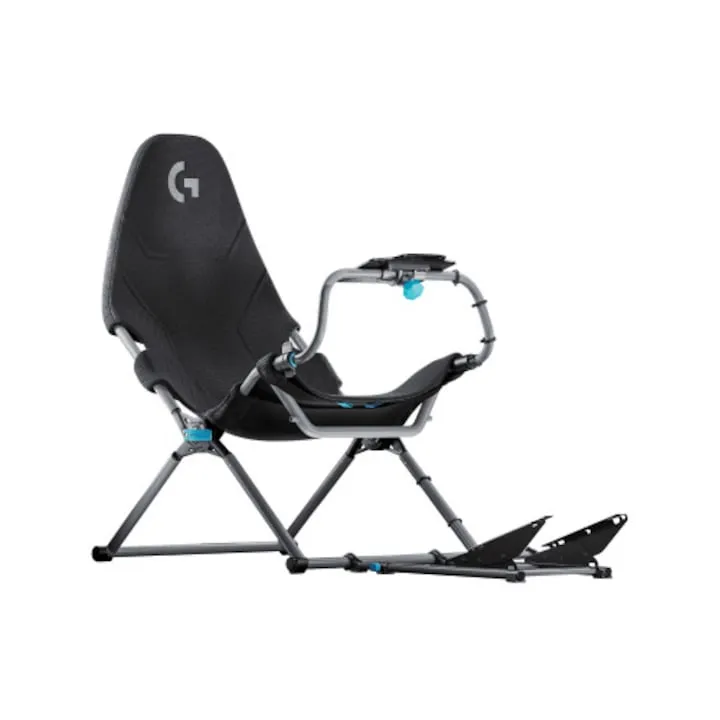 Scaun de gaming pliabil Cockpit Playseat Challenge X Logitech G (G.00248), ActiFit, Cadru Otel, Suport Volan, Pedale si Schimbator, Pozitii GT/Rally/F1, Compatibil PC/Console, Negru/Gri