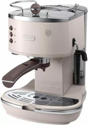 Espressor manual Delonghi Icona Vintage ECOV 311.BG, 1100W, 1.4L, 15 bar, sistem Cappuccino, Crem/Argintiu - imagine 2