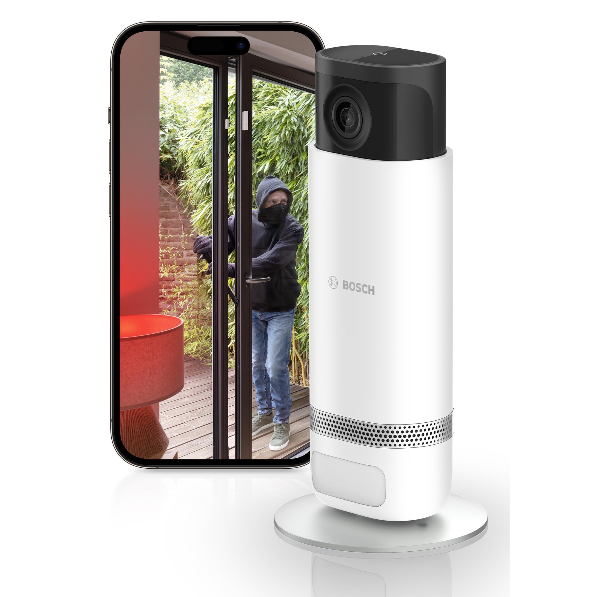 Camera de supraveghere Wi-Fi Bosch Smart Home Eyes Indoor Camera II, Detectare inteligentă a persoanelor, Compatibila Cu Amazon Alexa, Alb