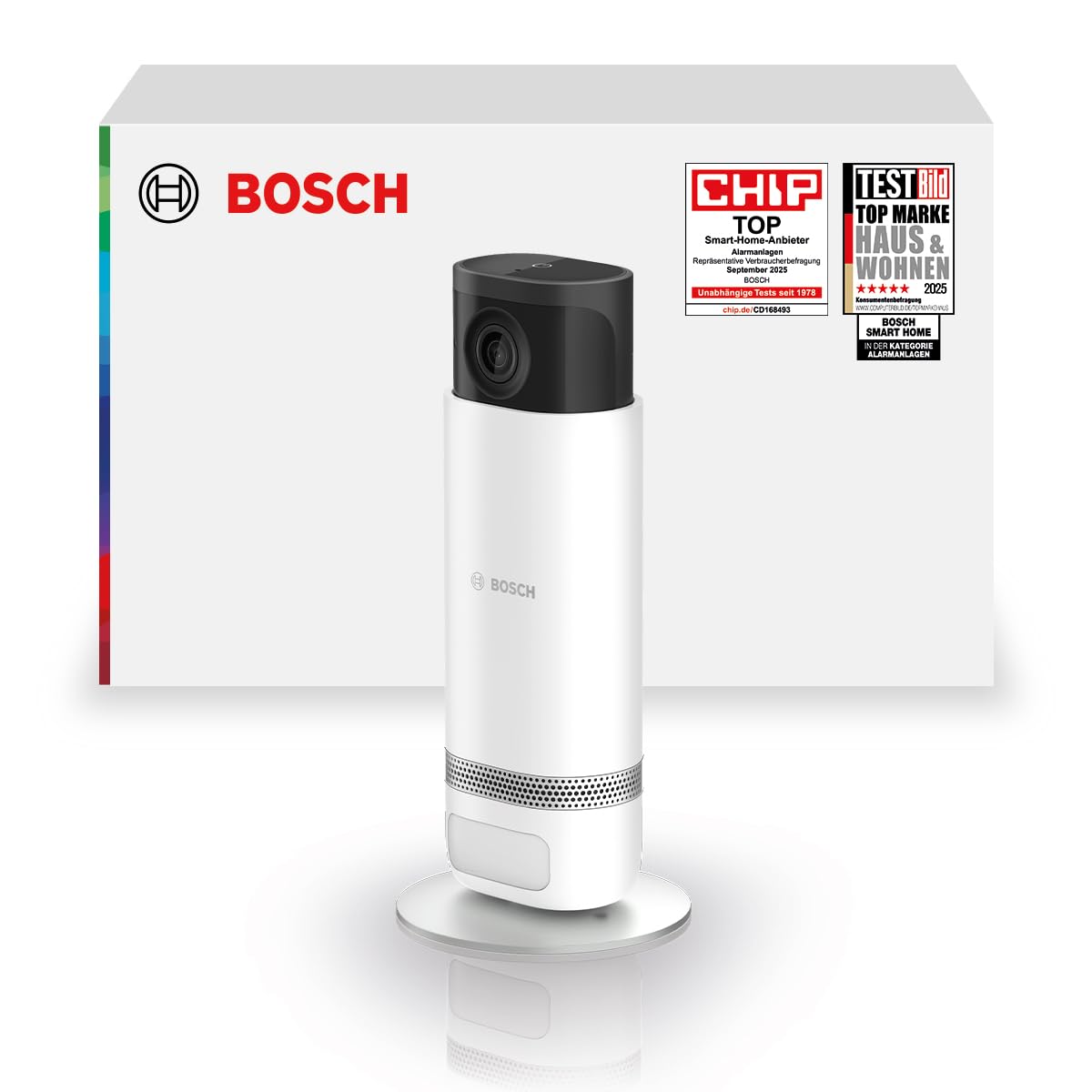 Camera de supraveghere Wi-Fi Bosch Smart Home Eyes Indoor Camera II, Detectare inteligentă a persoanelor, Compatibila Cu Amazon Alexa, Alb - imagine 2
