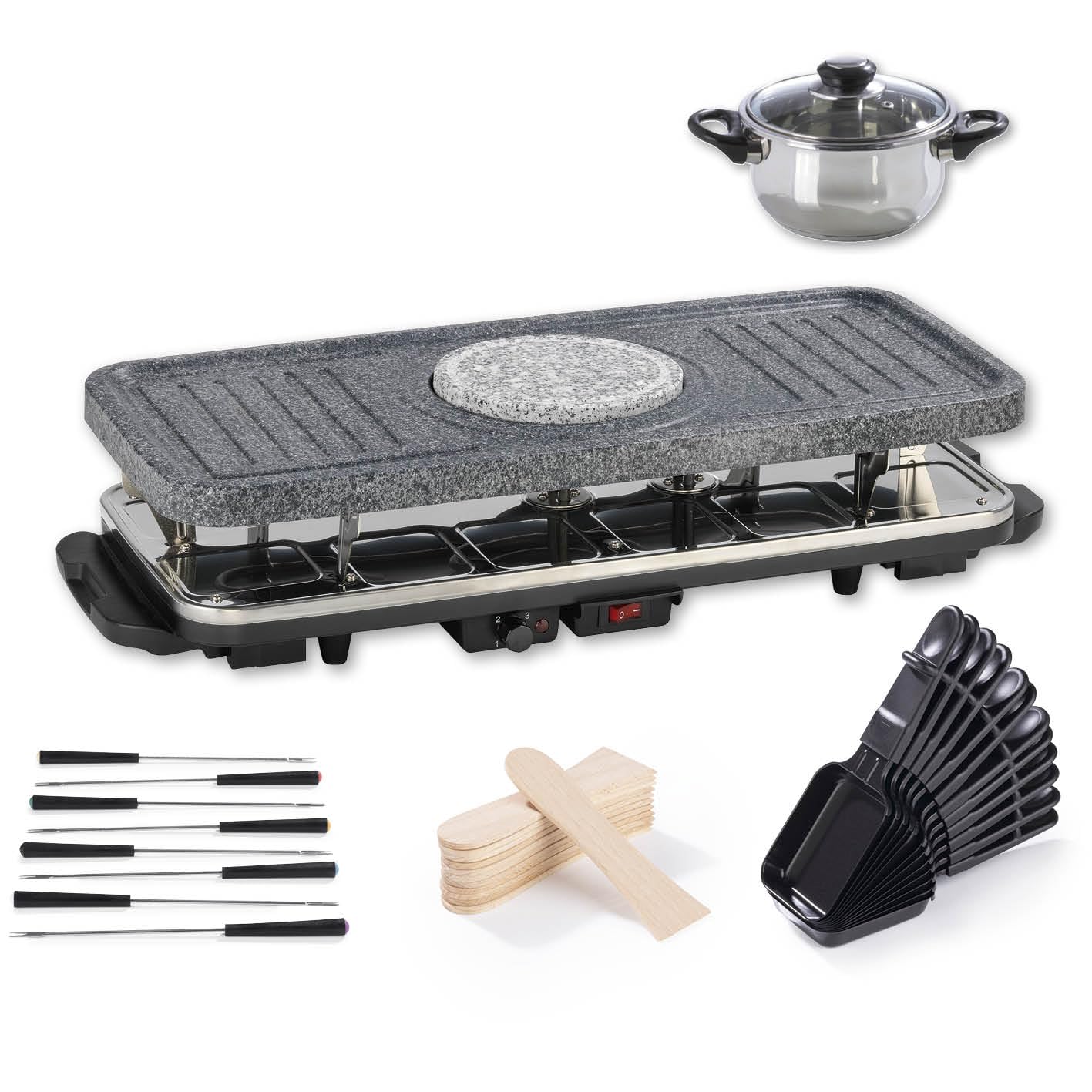 Set Grill/Fondue GOURMETmaxx 2-in-1 XXL Raclette with Fondue, 12 pers,1600W - imagine 2