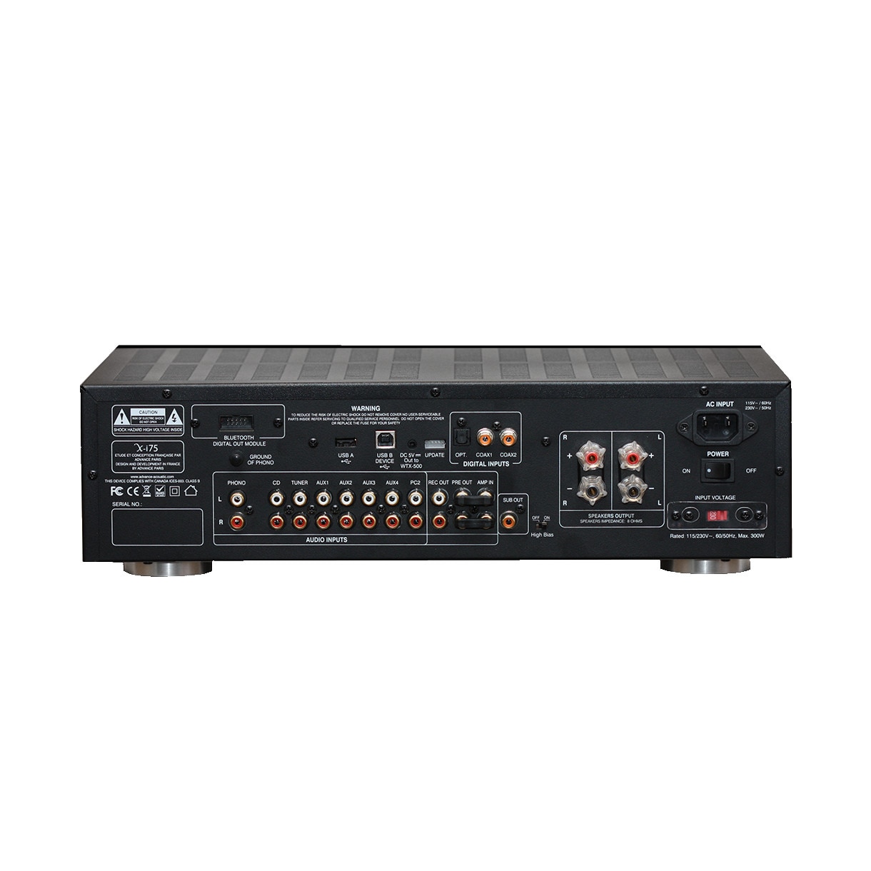 Amplificator Advance Acoustic X-i 75, 2x75W RMS/2x110W RMS, USB A, USB B, X-MOS, Hi Bias, 8.6kg, Negru - imagine 2