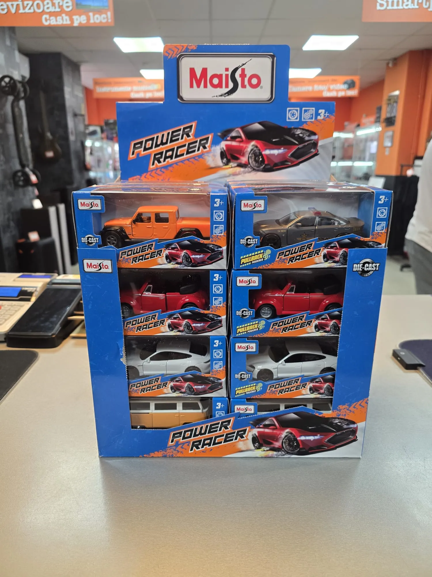 Macheta Auto Maisto Power Racer 21001, Actionare Prin tragere, 11.5 Cm, Diverse Modele