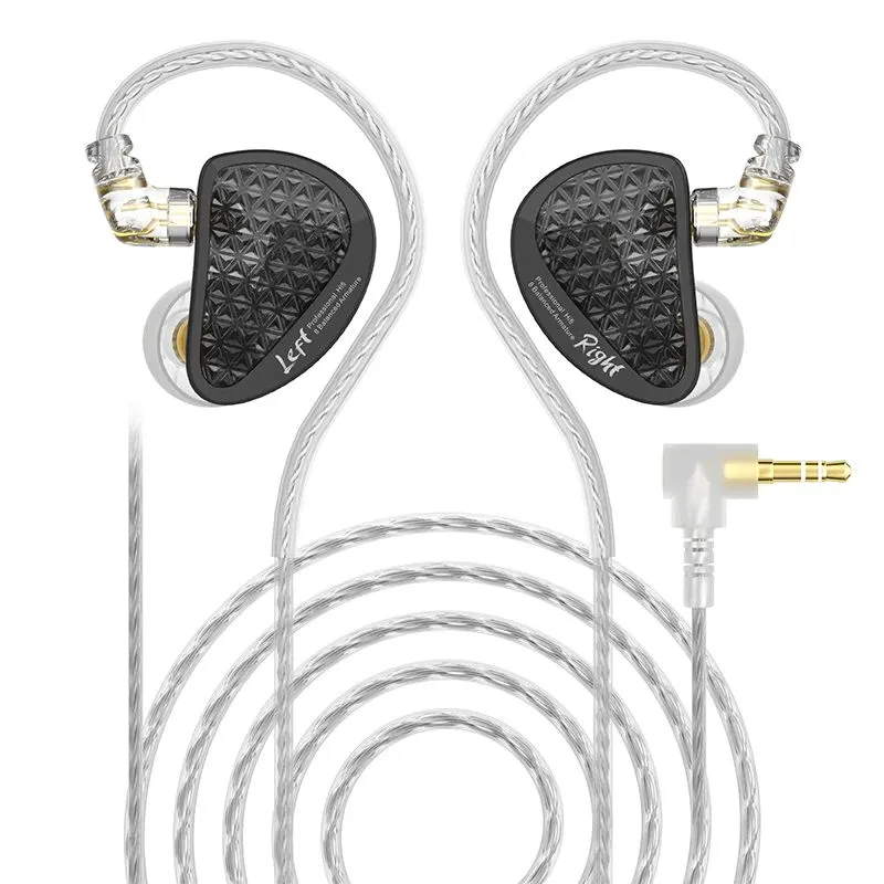Casti audio HI-FI In-Ear Monitor KZ AS16, 16 Drivere Balanced Armature, 15 OHm, 20Hz-40kHz, Cablu detasabil 2-Pin, Silver