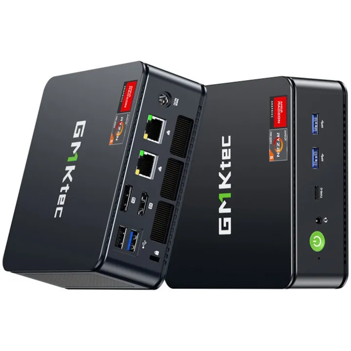 Sistem Mini PC GMKtec M6 Ultra, AMD Ryzen 5 7640HS 6-Core, 32 Gb RAM DDR5 4800MHz, SSD 1TB, Radeon 760M 6 Gb, Thunderbolt, HDMI, Display Port, 2x Ethernet - imagine 2