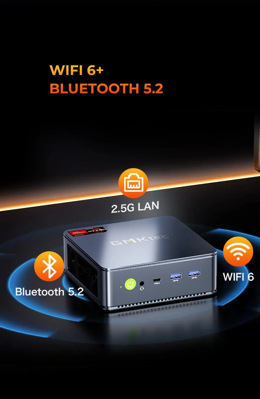 Sistem Mini PC GMKtec M6 Ultra, AMD Ryzen 5 7640HS 6-Core, 32 Gb RAM DDR5 4800MHz, SSD 1TB, Radeon 760M 6 Gb, Thunderbolt, HDMI, Display Port, 2x Ethernet - imagine 4