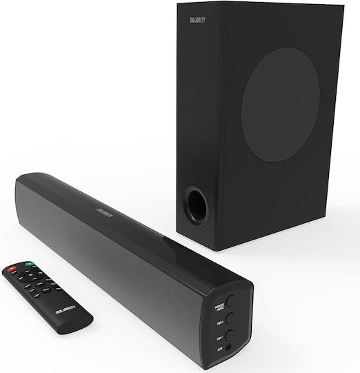 Soundbar Majority Bowfell Plus 2.1, Bluetooth, AUX, 100w, Negru