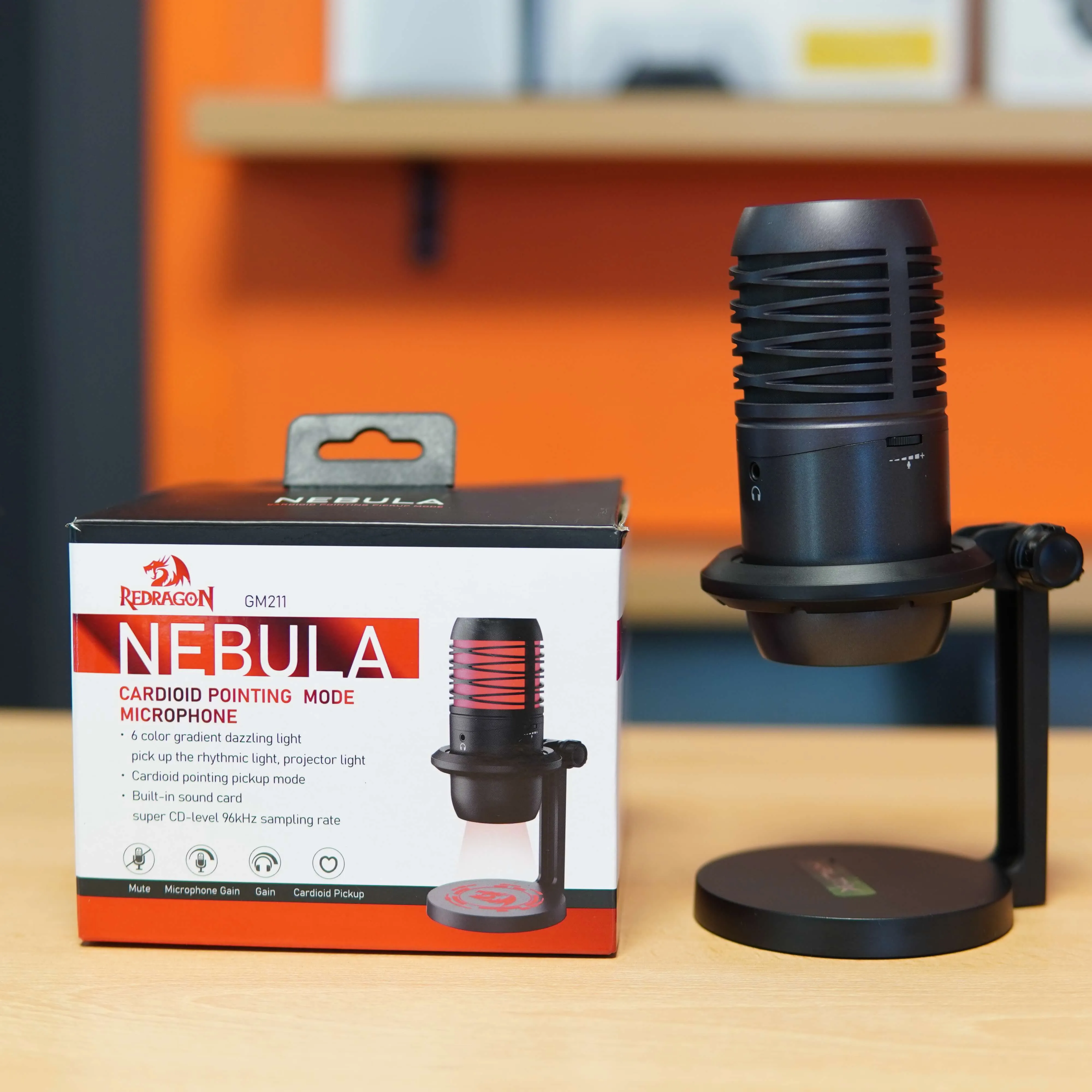 Microfon Gaming Redragon Nebula, iluminare RGB, Negru - imagine 2