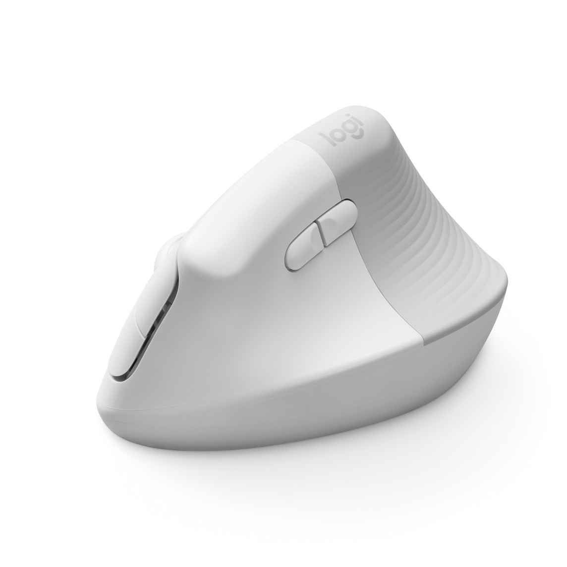 Mouse Wireless Ergonomic Logitech Lift For Mac, Vertical, 4000 DPI, Bluetooth, SmartWheel, Silent Click, Pale Gray - imagine 2