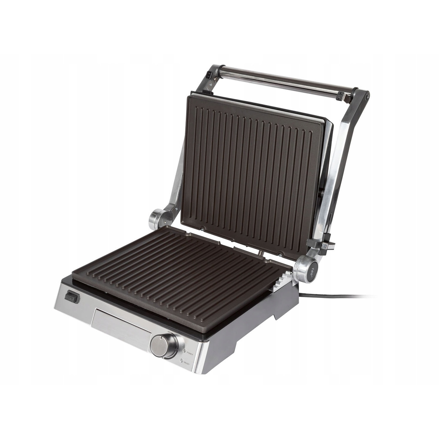 Grill Electric SilverCrest Kitchen Tools SKGE 2000 C3, IAN 498242, 2000 W, 3-in-1, Placi Detasabile Antiaderente, Termostat Reglabil, Inox / Black - imagine 2