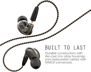 Casti In-Ear Audiofile MEE Audio Pinnacle P1, Driver Dinamic 10 mm, 50 Ohm, Cablu Detasabil MMCX, Microfon, 3.5 mm, Zinc / Silver - imagine 4