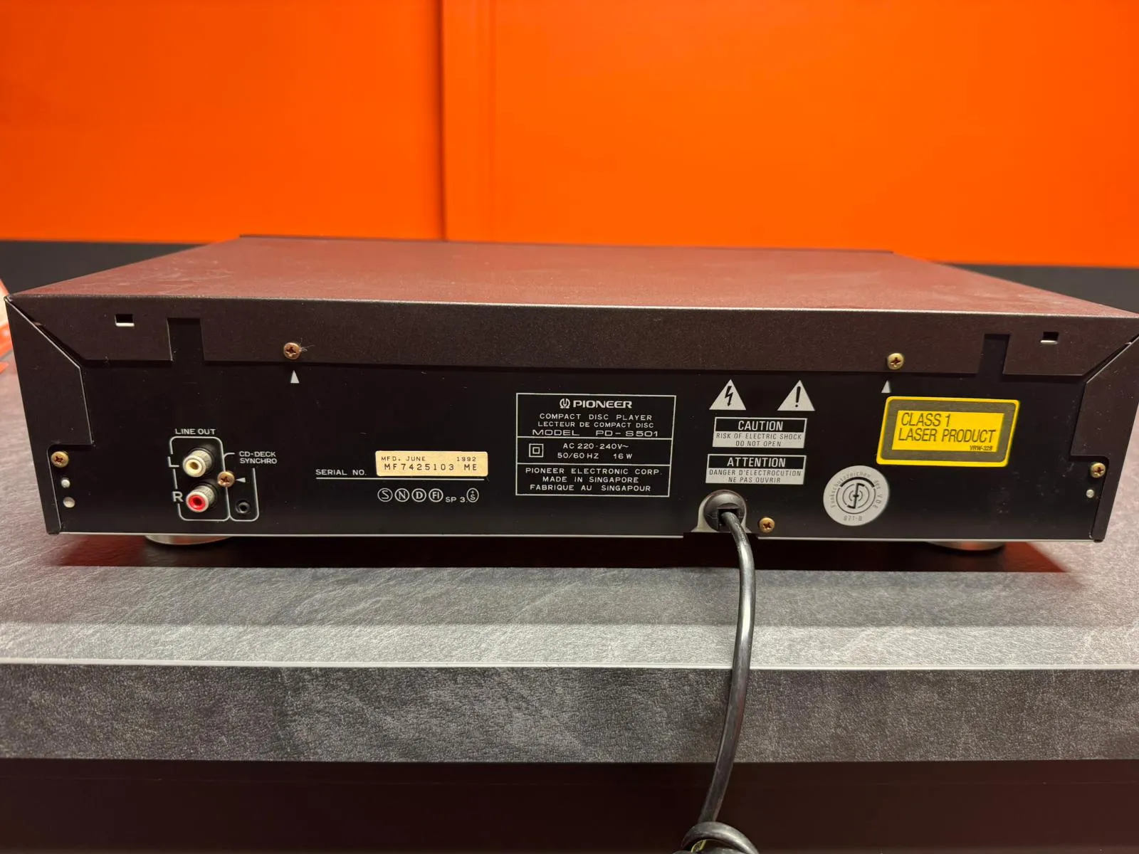 CD Player Pioneer PD-S501, 2Hz-20kHz, 104dB, THD 0.003, Telecomanda, Negru - imagine 4