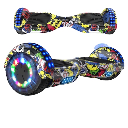 Hoverboard, Difuzor, Bluetooth, lumini LED colorate, 12 km/h, 20-100 kg, Autonomie 10 - 30 km, Hip Hop