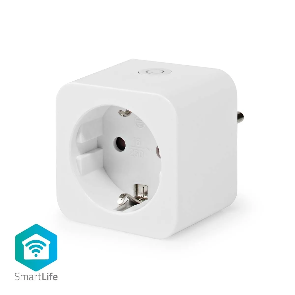 Priza inteligenta Nedis WIFIP131FWT, Wi-Fi, 3680W, 16A, Tip F, Alb