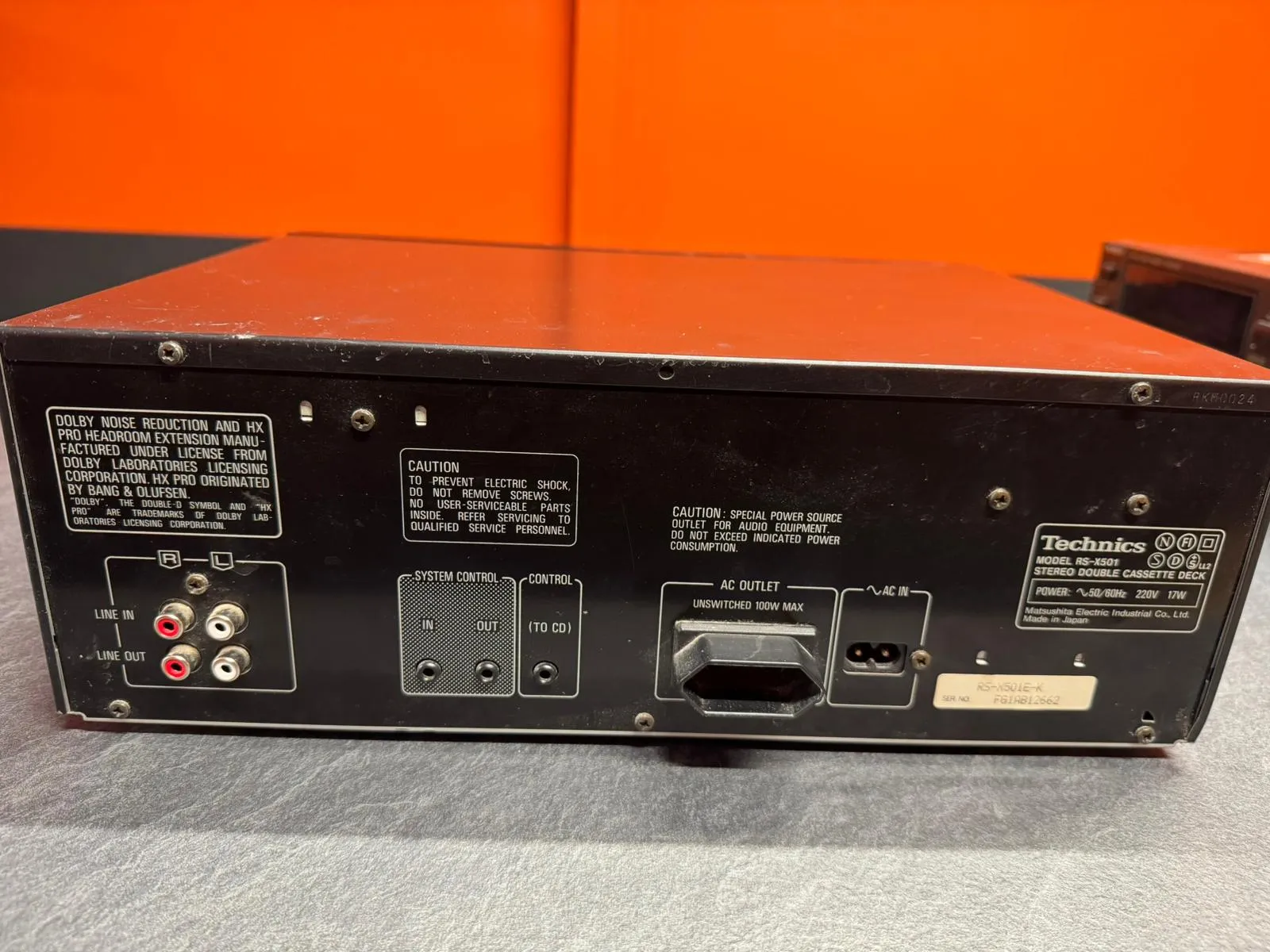 Dublu Casetofon Deck Stereo Technics RS-X501, 4-Track 2-Channel, Auto-Reverse, Dolby B/C NR, Dolby HX Pro, Music Search, RCA Line In/Out, Negru - imagine 5