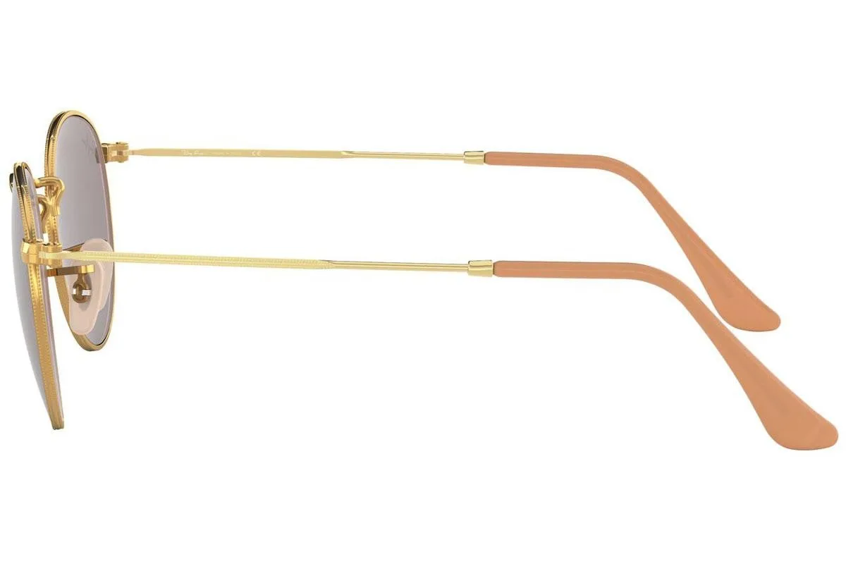 Ochelari de Soare Ray-Ban Round Metal Evolve RB3447 9064/4C, 50-21-145, Rama metalica Gold, Lentile Fotocromatice, Unisex - imagine 2