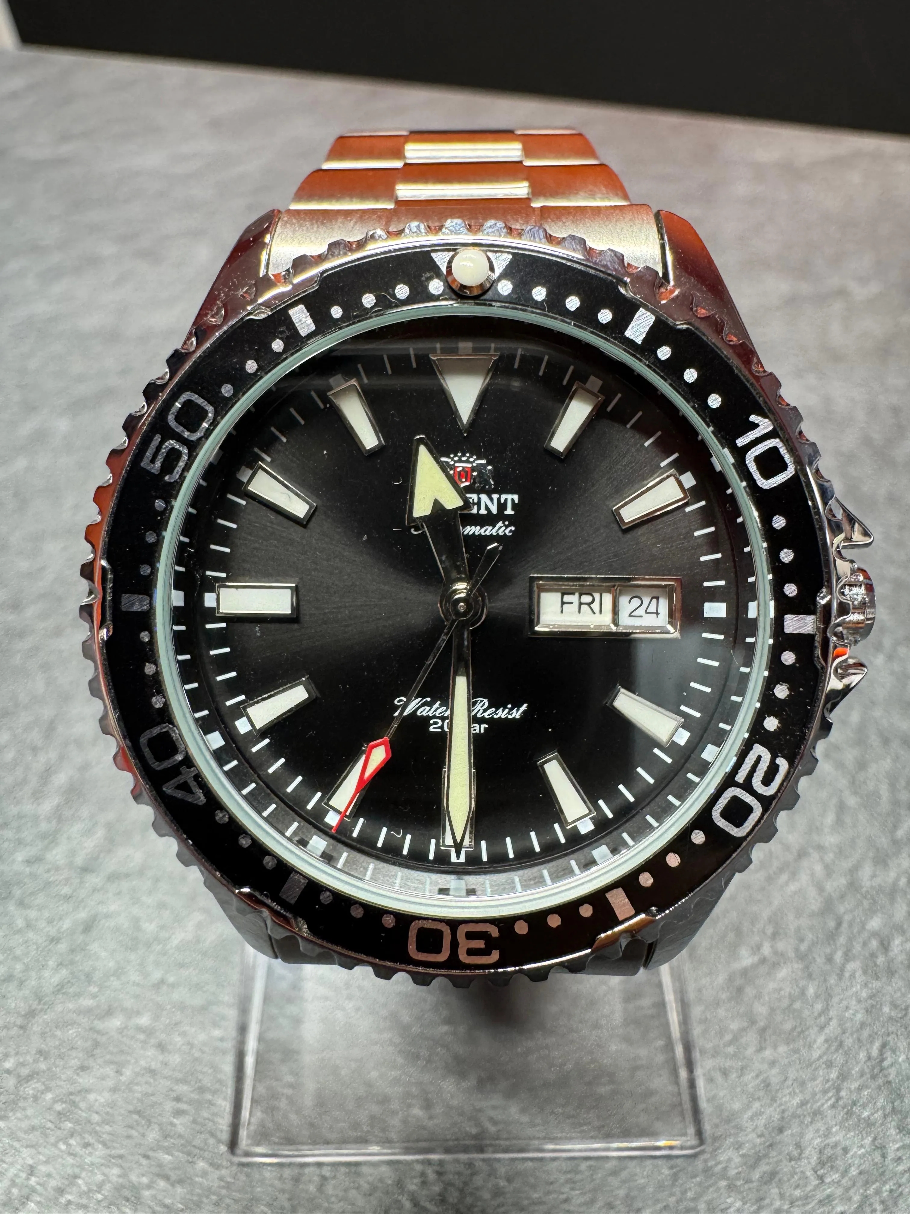 Ceas barbatesc ORIENT RA-AA0001B19B Mako III, 40mm, Automatic, Curea si carcasa otel inoxidabil, 20ATM, Analog - imagine 2