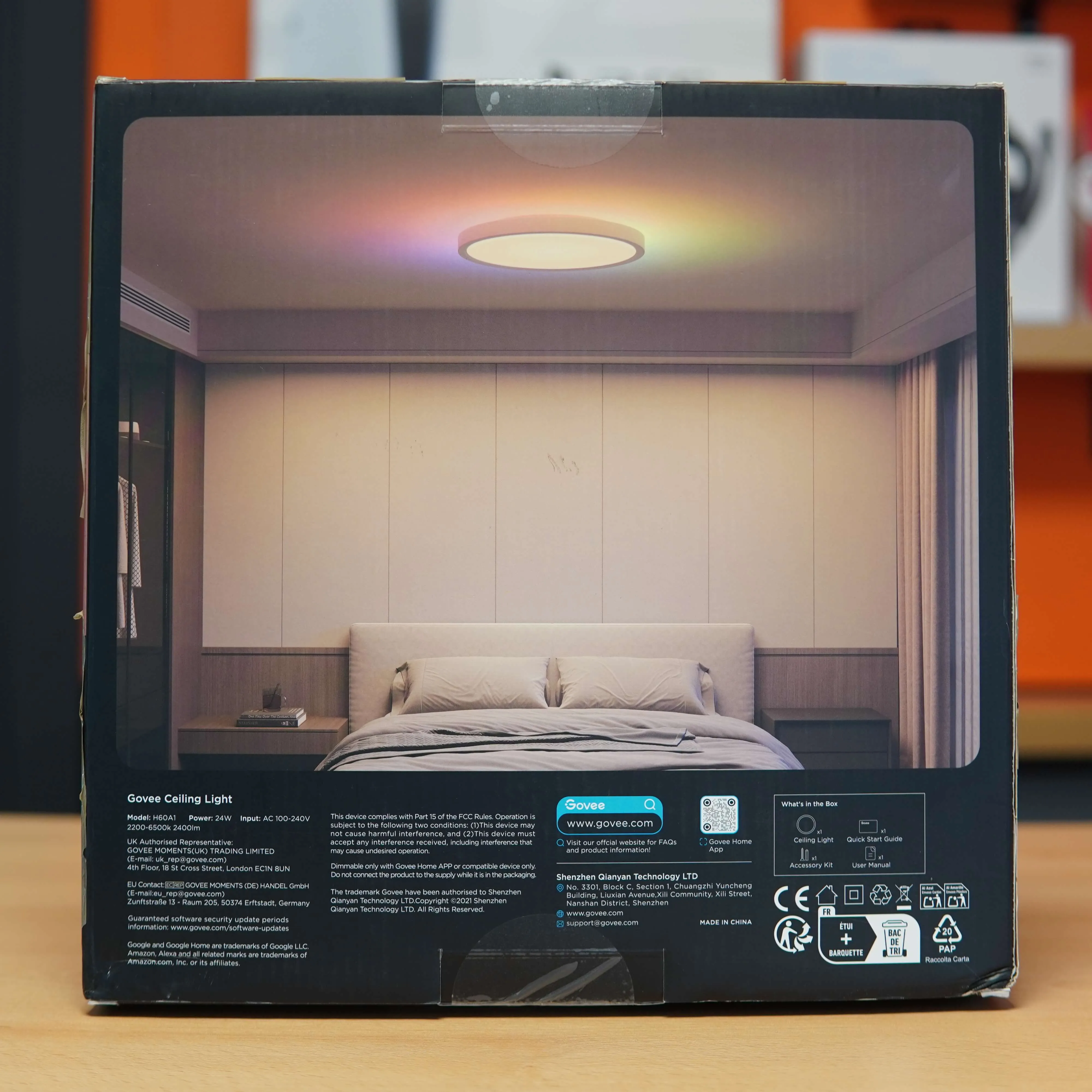 Plafoniera Inteligenta Govee 30cm RGBWW + RGBIC, 24W, H60A1, 2200-6500K 2400LM, Nou Sigilat (Cutie usor deteriorata) - imagine 3