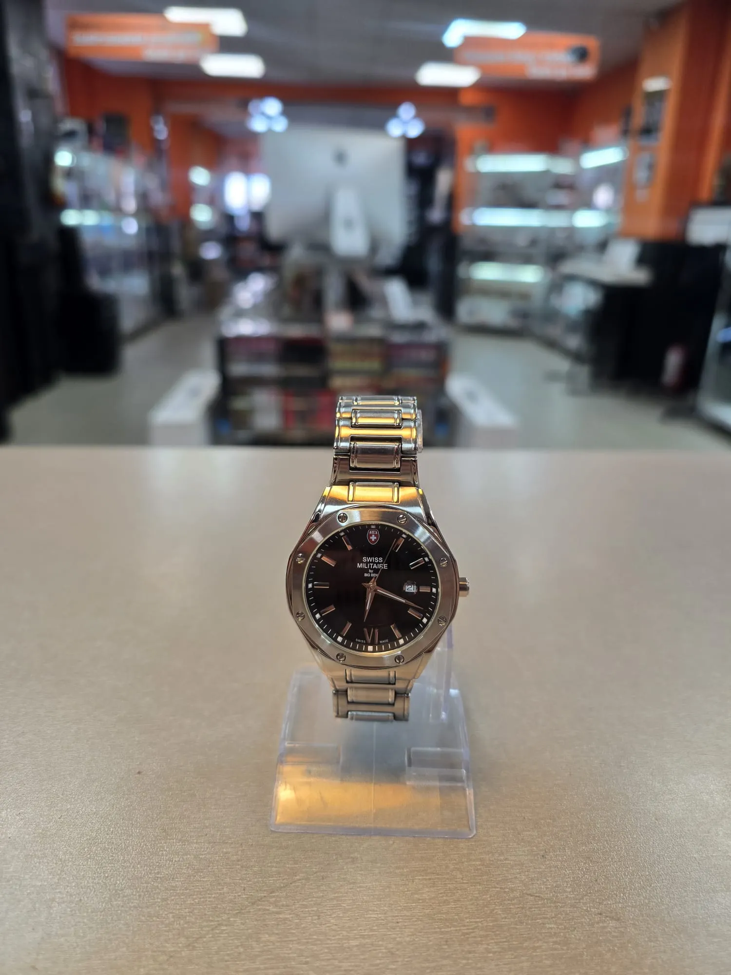 Ceas barbatesc Swiss Militaire by Big Ben SM562, 45mm, 5ATM, Carcasa si Bratara Otel Inoxidabil, Quartz, Analogic - imagine 2