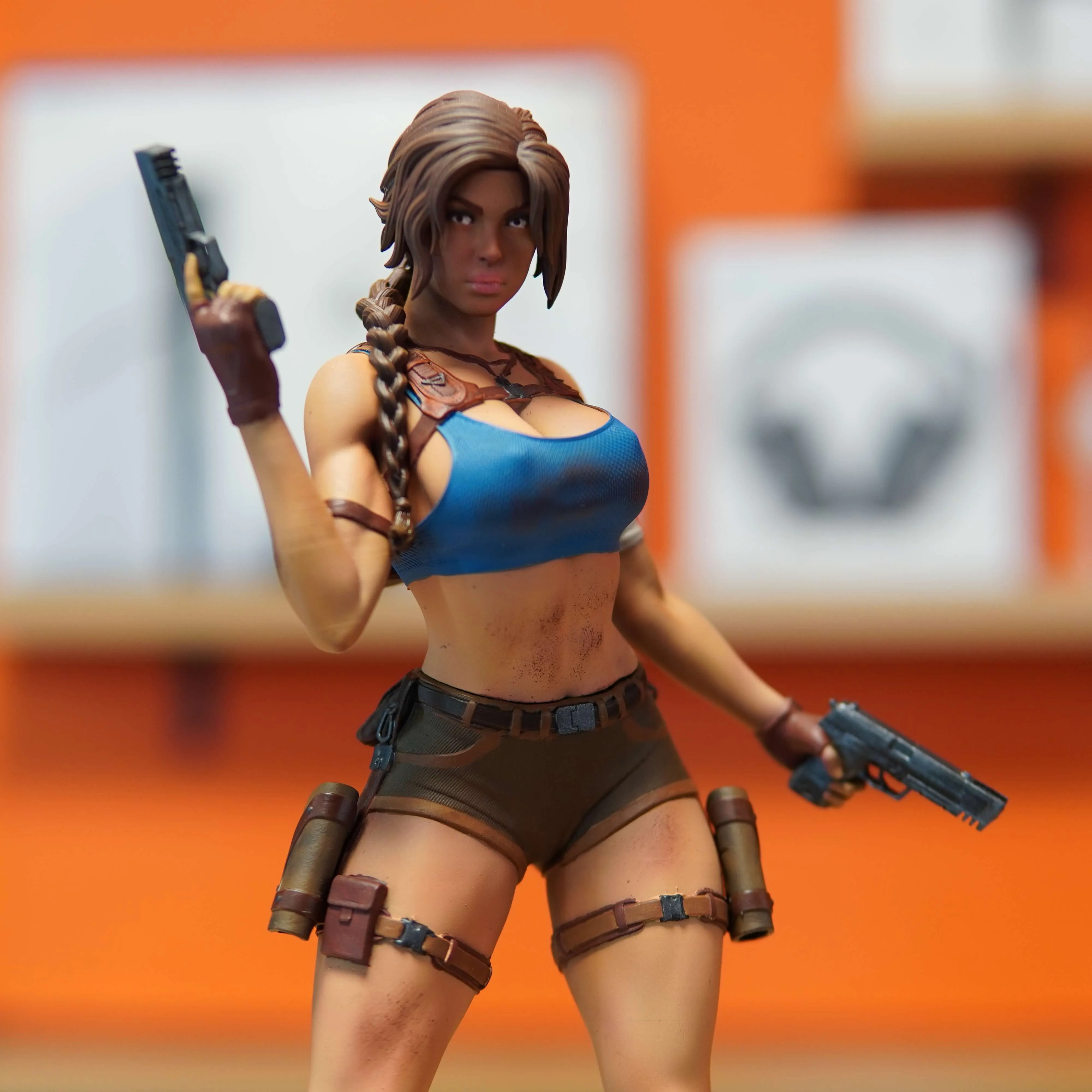 Lara Croft - Tomb Raider (Figurina Printata 3D, Rasina, Pictata / Finisaj Manual), 30cm - imagine 8