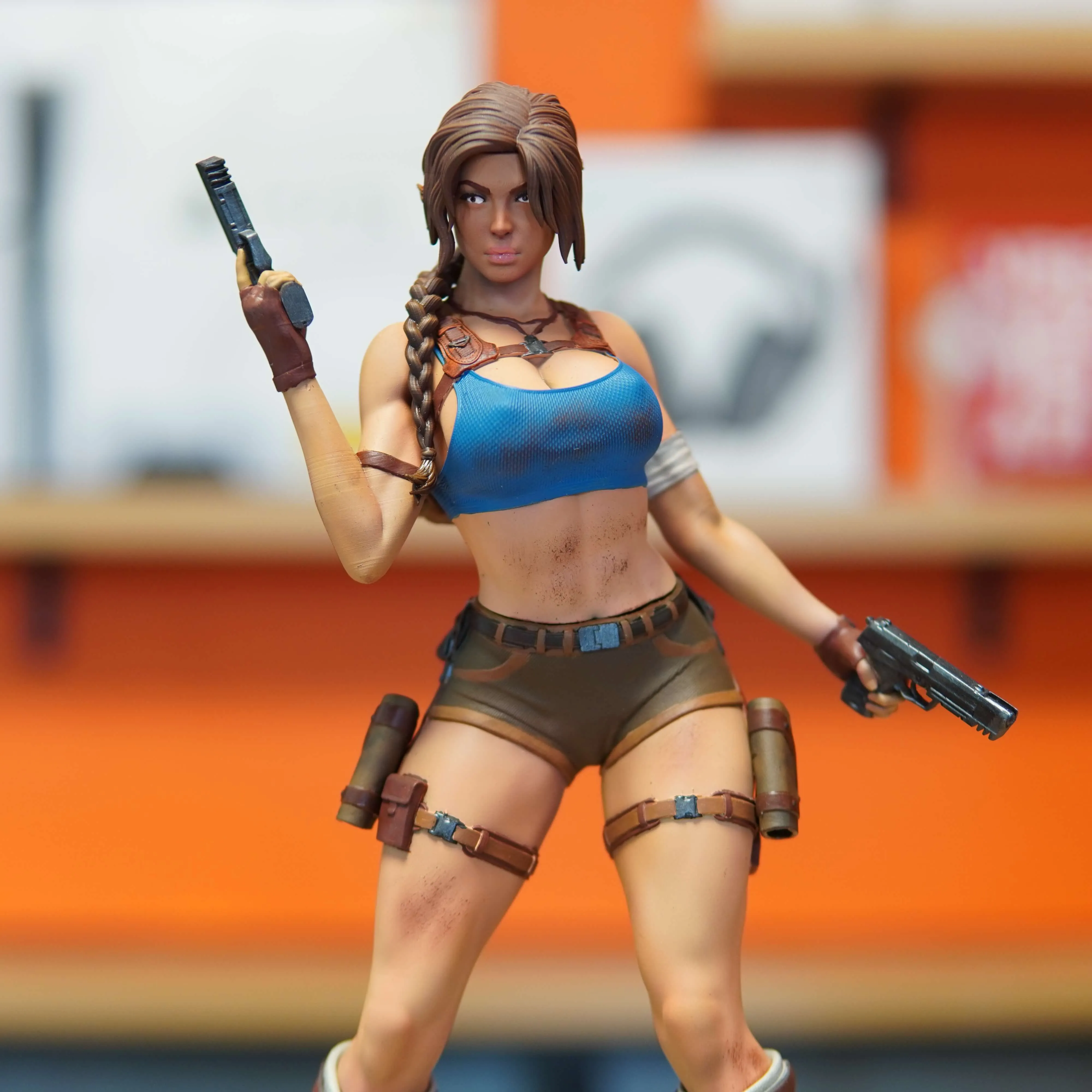 Lara Croft - Tomb Raider (Figurina Printata 3D, Rasina, Pictata / Finisaj Manual), 30cm - imagine 5