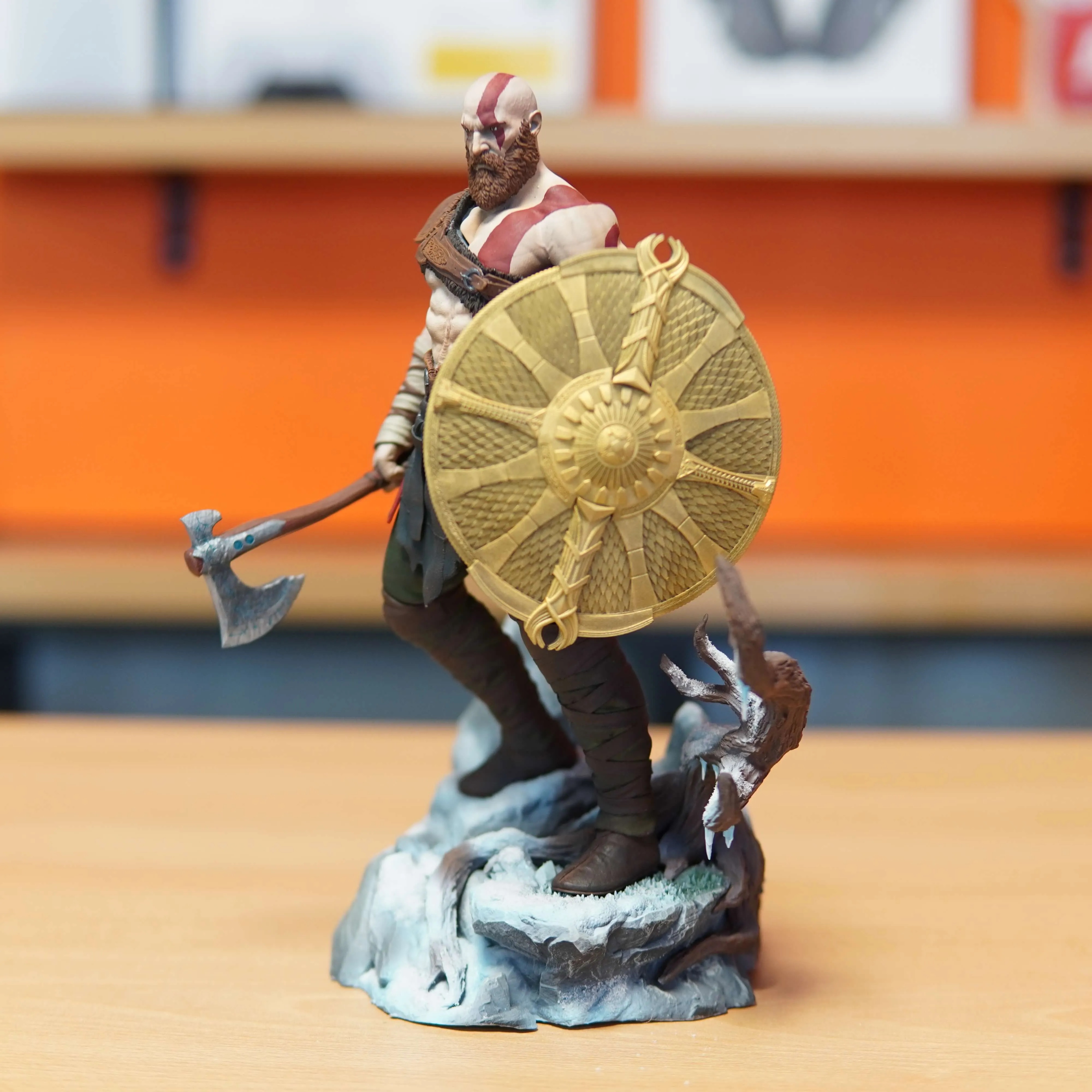 Kratos - God of War (Figurina Printata 3D, Rasina, Pictata / Finisaj Manual), 23cm - imagine 3