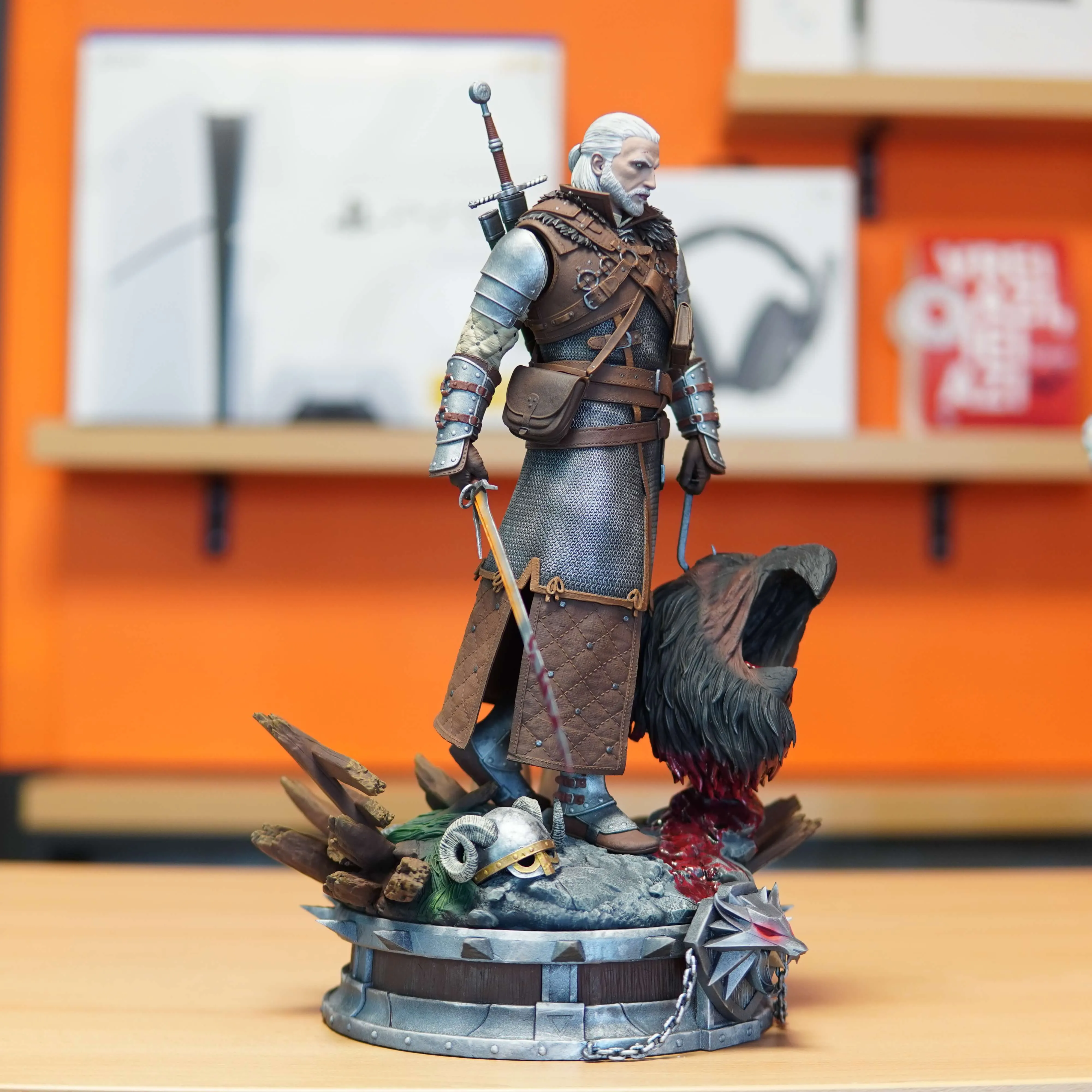 Geralt of Rivia - The Witcher (Figurina Printata 3D, Rasina, Pictata / Finisaj Manual), 36cm - imagine 2