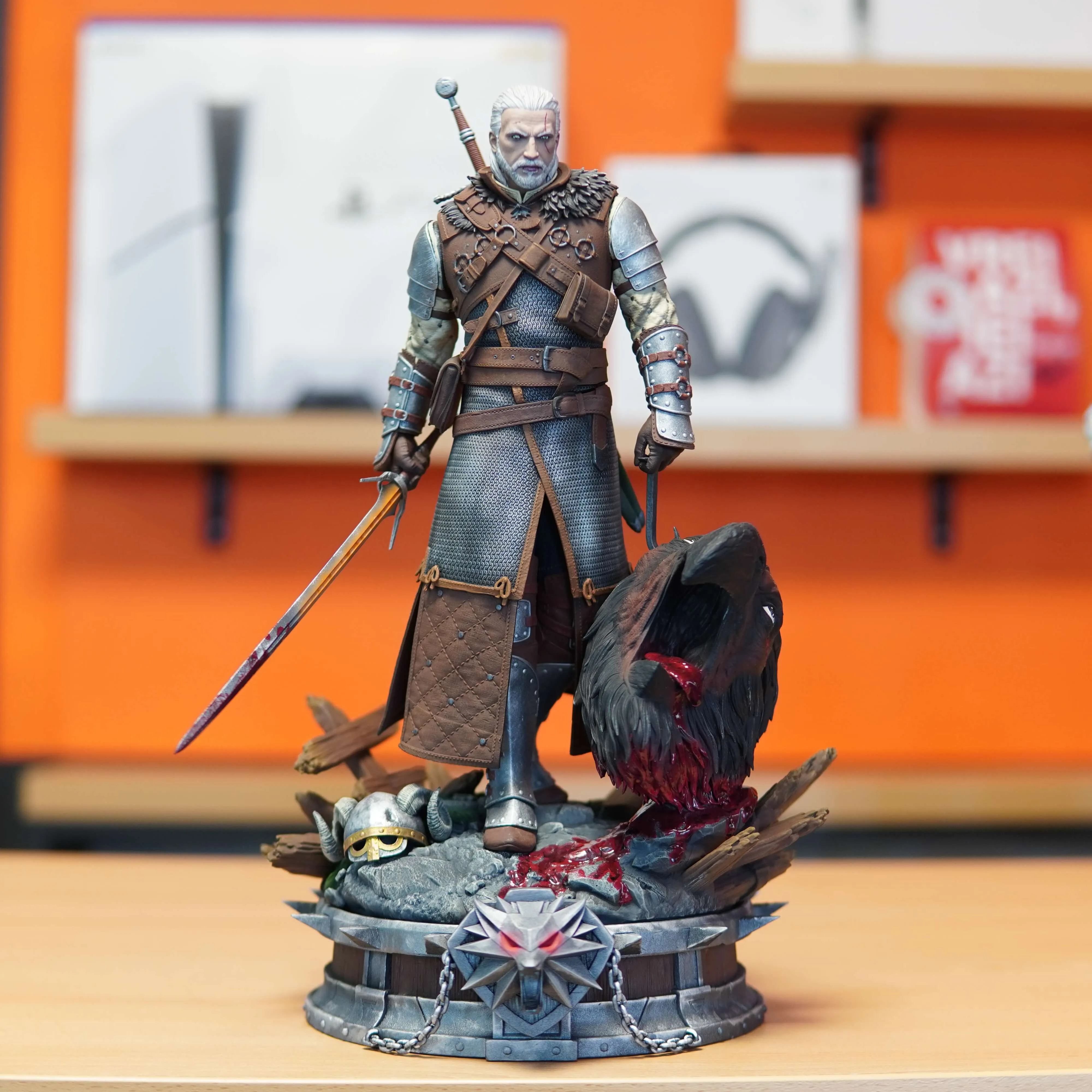 Geralt of Rivia - The Witcher (Figurina Printata 3D, Rasina, Pictata / Finisaj Manual), 36cm