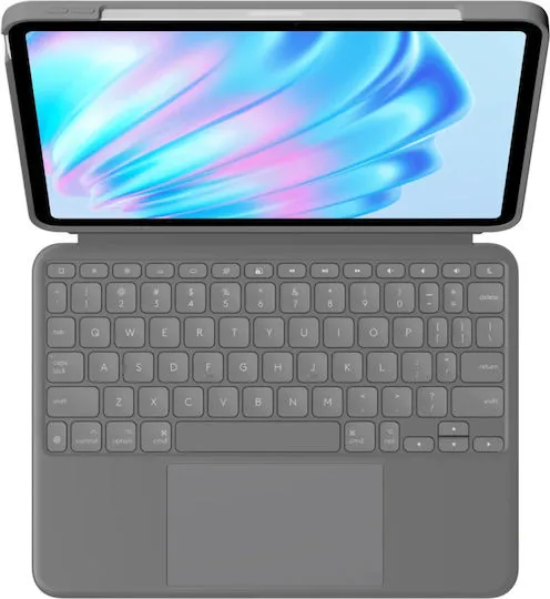 Husa cu tastatura Logitech Slim Folio pentru iPad 7, 8, Grey