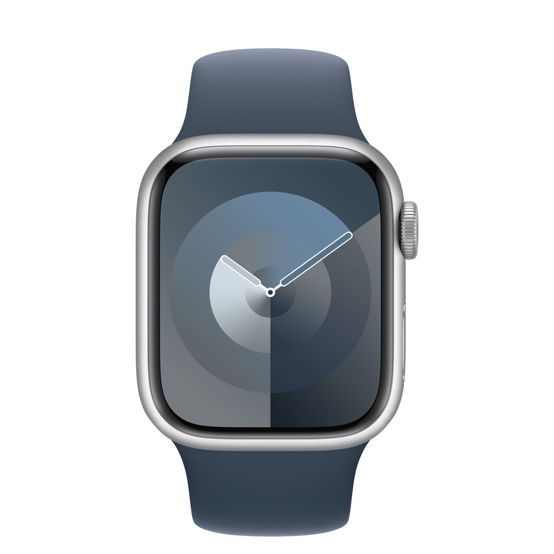 Apple Watch Series 9, 41mm, Silver Aluminium Case, Storm Blue Sport Band S/M, GPS, A2978 - imagine 2