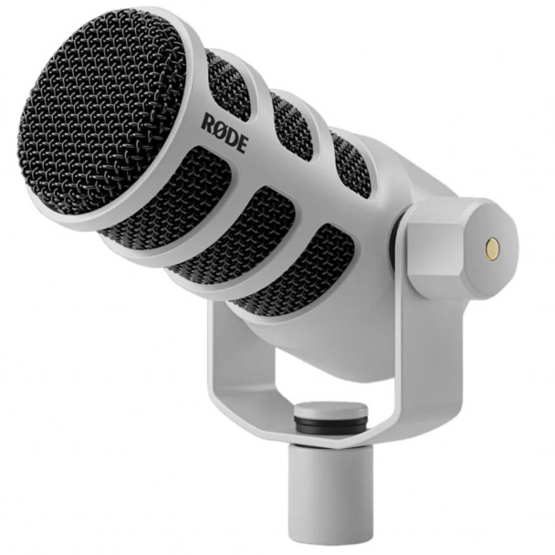 Microfon profesional podcast streaming RODE PodMic USB, XLR si USB-C, dinamic, cardioid, procesor de sunet integrat, monitorizare casti, Alb - imagine 3