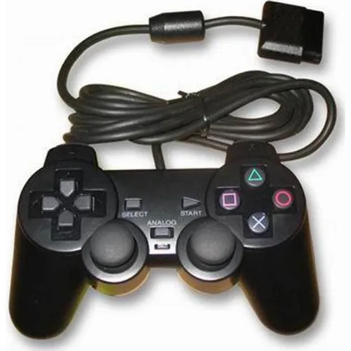 Controller Sony Playstation 2, cu fir, negru