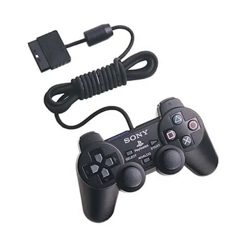 Controller Sony Playstation 2, cu fir, negru - imagine 2