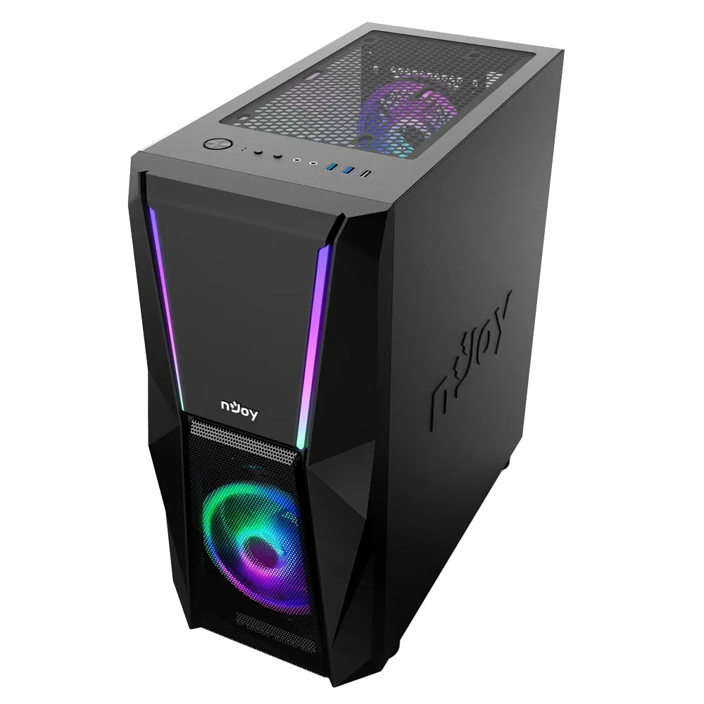 Unitate PC Gaming Njoy Serioux, ASUS Prime A320M-K, AMD Ryzen 5 5500, 16GB RAM, 500GB SSD, AMD Radeon RX 6400, Windows Home 11